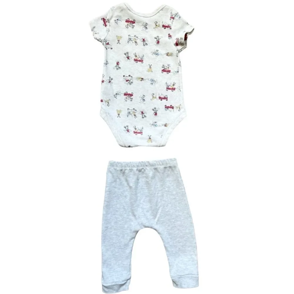 Disney Baby Unisex Short Sleeve Onesie & Pants Outfit. Matching Set. 3-6 Months.